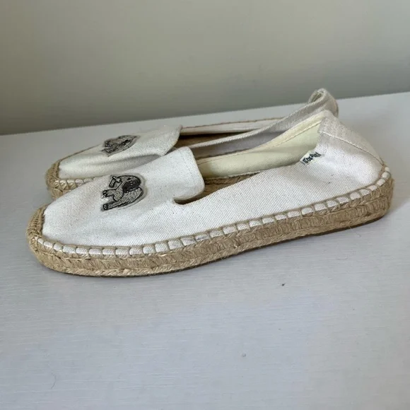 Soludos Shoes Womens 9 Beaded Elephant Canvas Espadrilles Shoes White - Picture 3 of 8